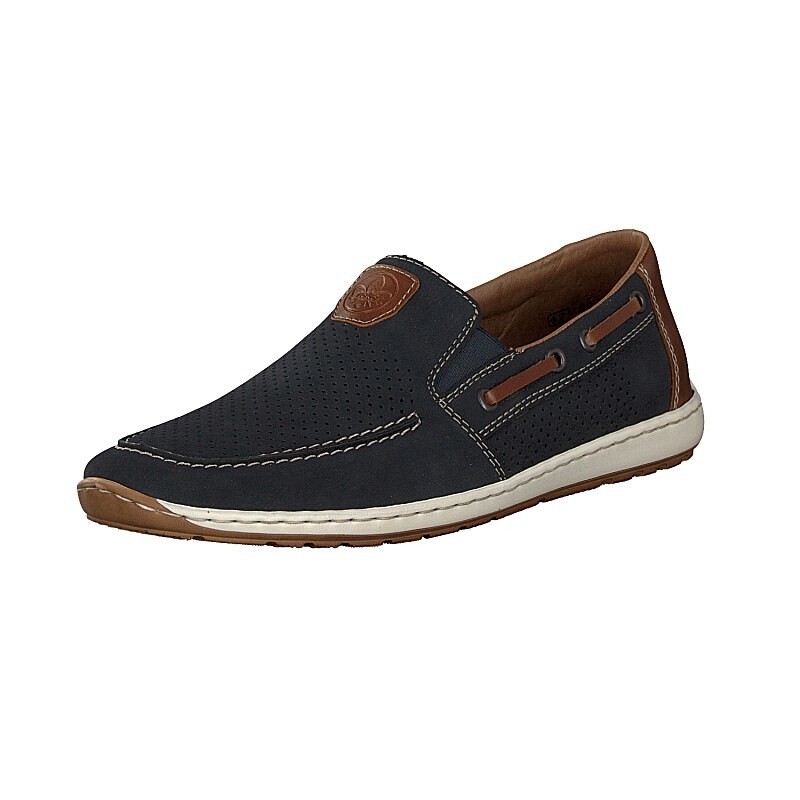 Slip On Panske - Rieker 08866-15 Modre Topánky